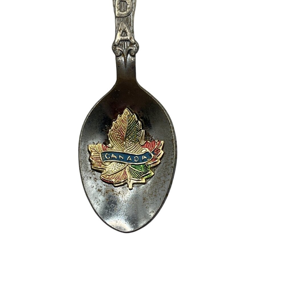 Vintage Montreal Souvenir Spoon With Canada Leaf Design & Ruler Measurement B25